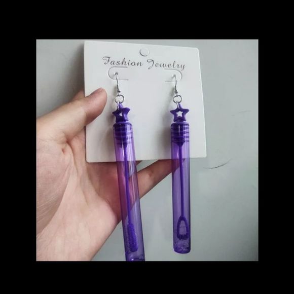 Sterling Silver hooks functioning bubble wand retro 80s earrings new - Picture 1 of 2